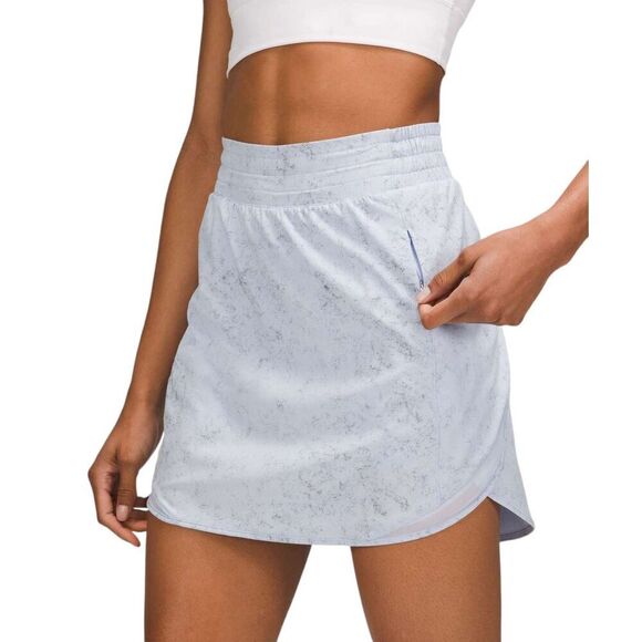 Lululemon Hotty Hot High-Rise Skirt *Long *Gravel Dust Pastel Blue Multi - Picture 1 of 10